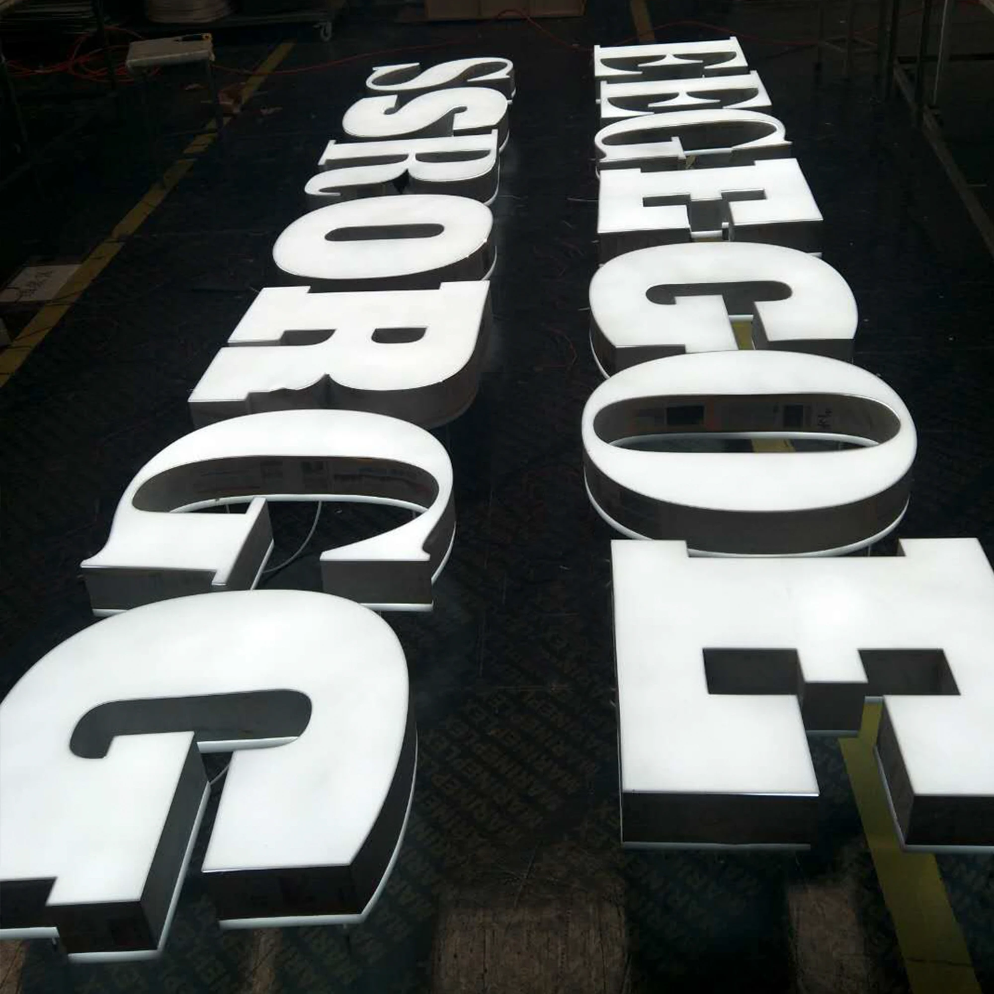 Custom Logo Sign Outdoor 3d Letter Led Front and Back Lit Channel Letters Convenience Store Sign