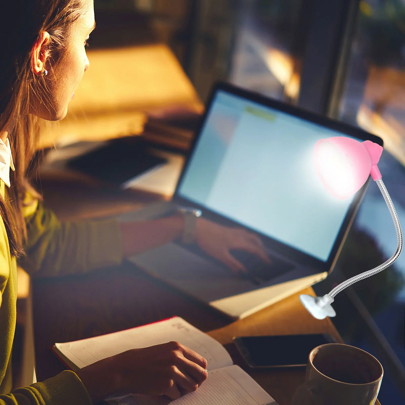 

Pink 3W LED Clip Desk Lamp Eye-Caring Learning Light Portable Foldable for Night Readers Bed Travel Cases Clip Desk Light