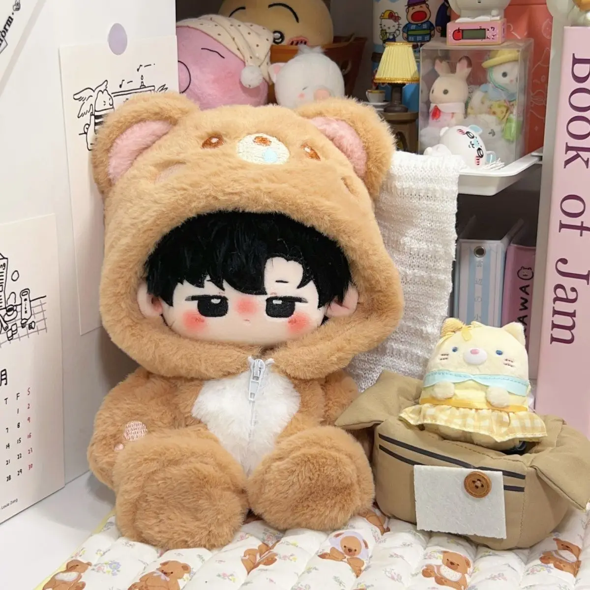 20 سنتيمتر ملابس دمى الدب الصغيرة لطيف أفخم نيسيي الشتاء الحيوان مقنعين بذلة الزي للدمى القطنية لا سمة فستان