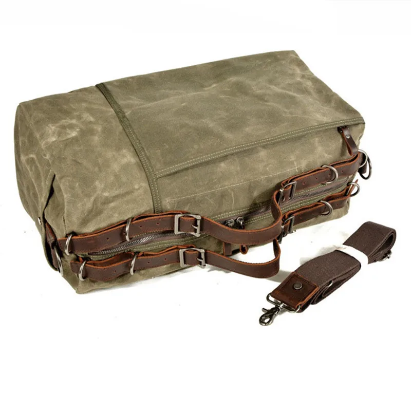 Retro Canvas Travel Bag Outdoor Camping Large Capacity Single Shoulder Slant Cross Fitness Bag Waterproof Durable Luggage