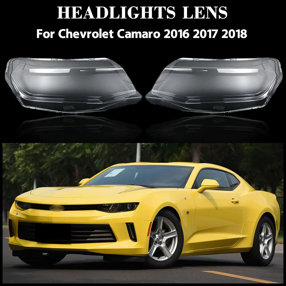 

For Chevrolet Camaro 2016 2017 2018 Front Headlamp Cover Transparent Lampshade Plexiglass Replace Original Lens Lampshade