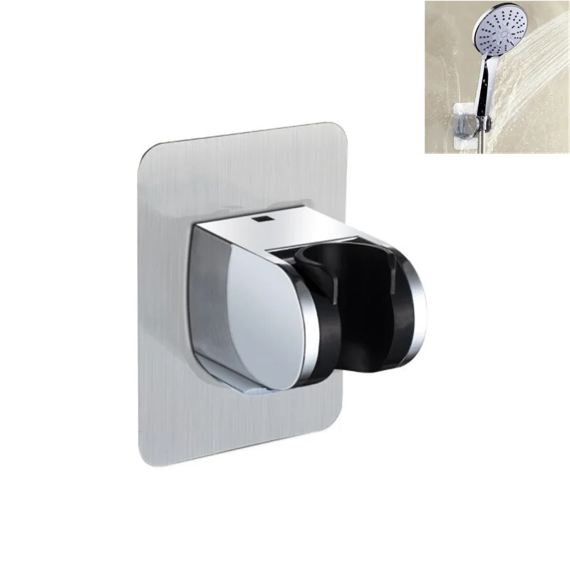 Useful Adjustable Polished Self-adhesive Handheld Suction Up Drill-free Shower Head Holder Showerhead Rack Punch-free Adjustable