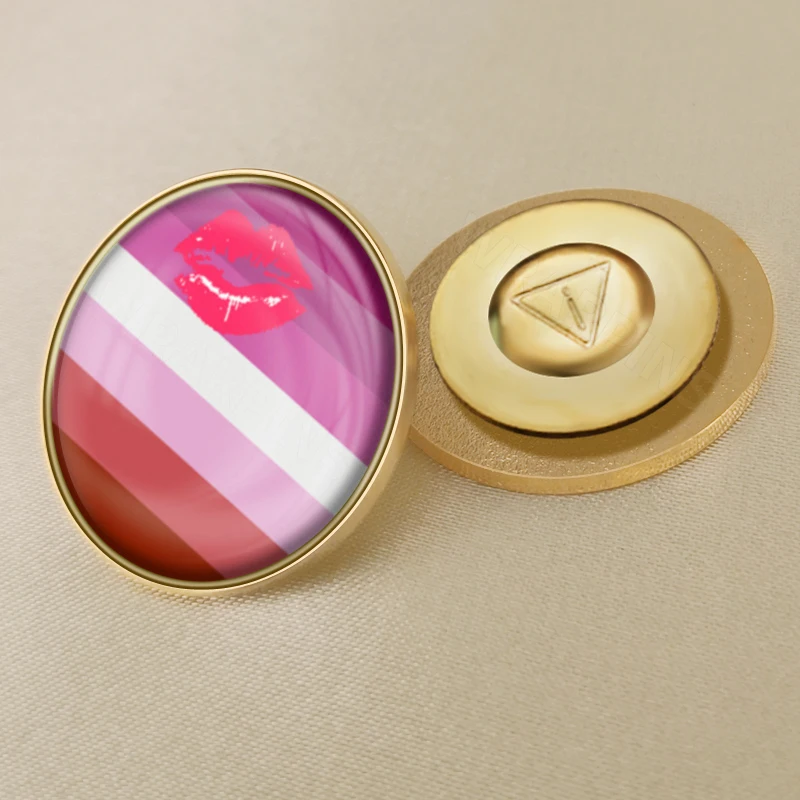 أحمر الشفاه مثليه العلم بروش شارات دبابيس التلبيب #6