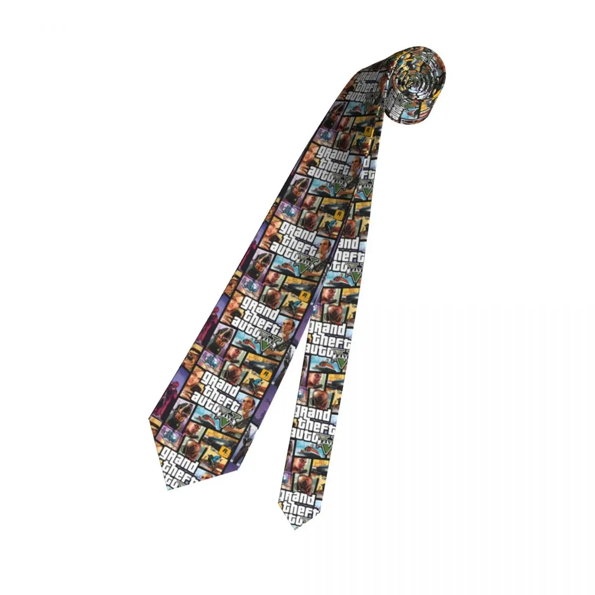 Classic GTA Grand Theft Auto Neck Ties Men's Custom Silk Video Game Neckties for Office Gravatas