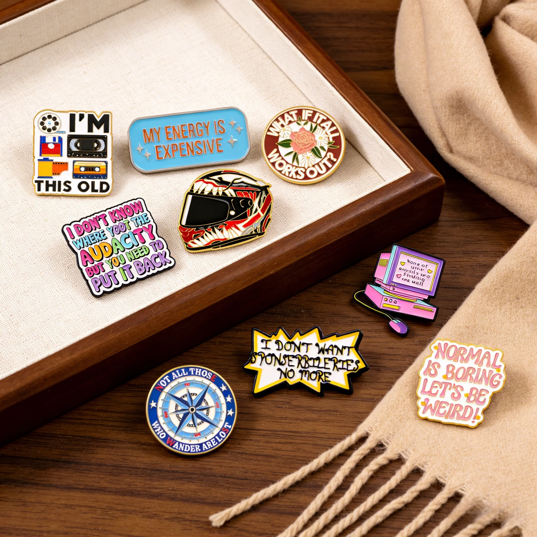 I'M THIS OLD Retro Quote Enamel Pins Funny Phrase Brooch Lapel Pin Badge on Backpack Clothing Accessories Fashion Jewelry Gifts