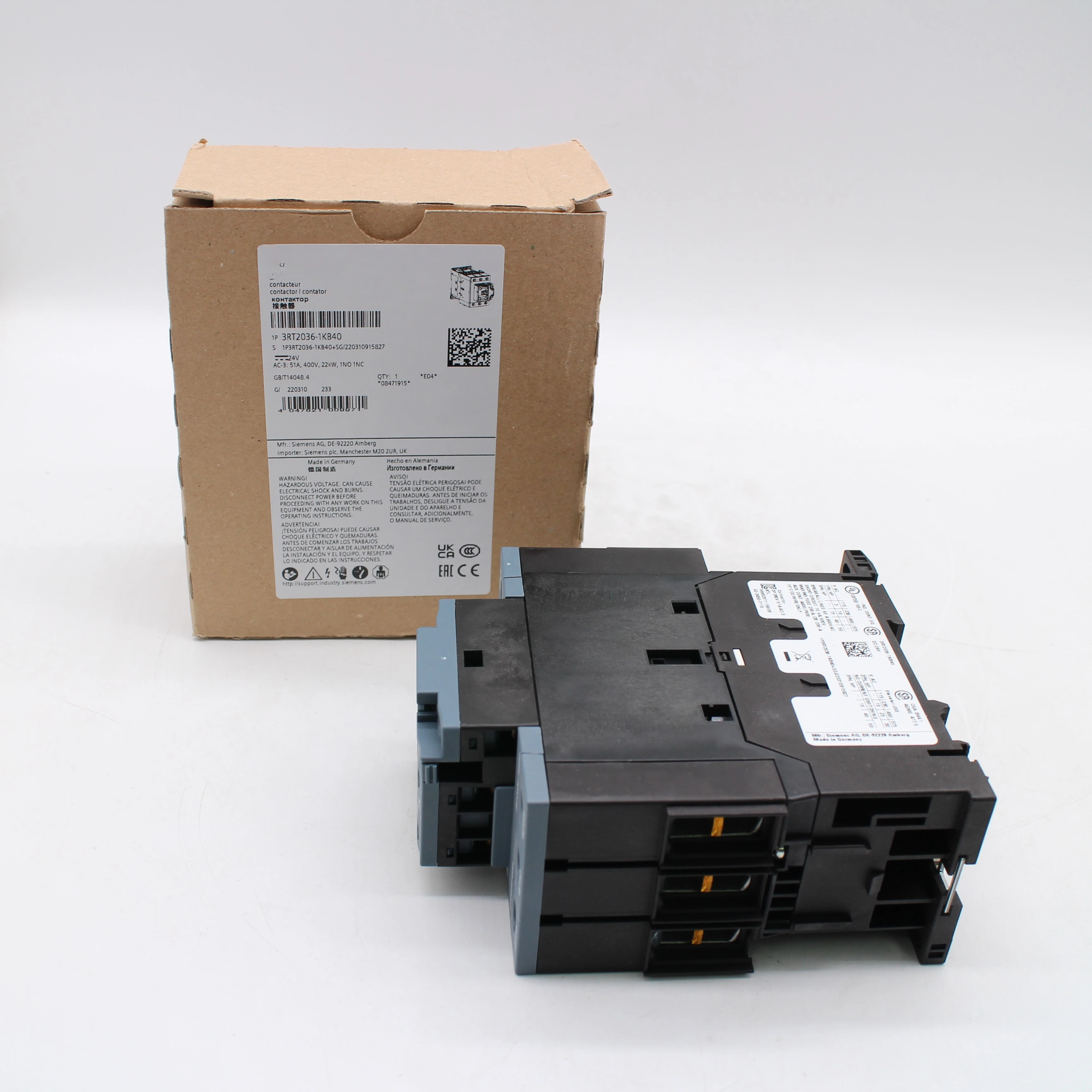 New Original 24V DC contactor contact 50 A 3RT2036-1KB40