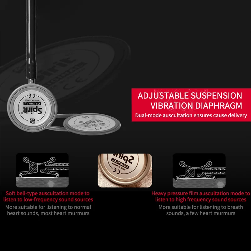 Spirit Alloy Suspension Ear Professional Fetal Heart Stethoscope for Pregnant Women for Medical Students Medical Stethoscope 625