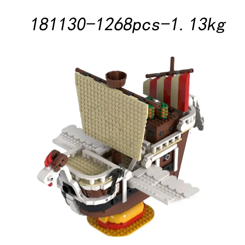 Blocs de construction assemblés, liquidation de petites particules, bateau pirate MOC-153784, 1287 pièces, modèle de construction, jouet, décoration cadeau