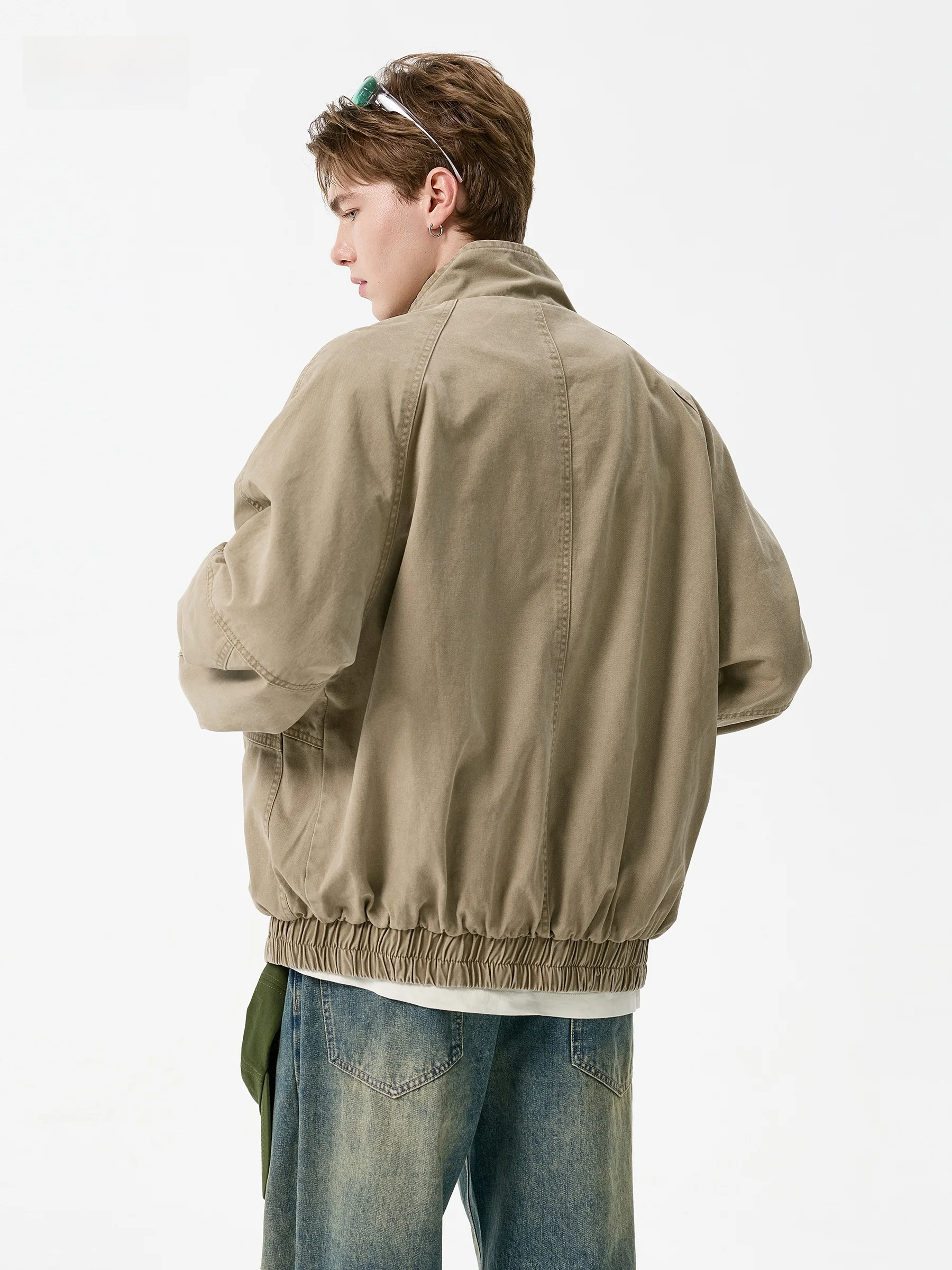 DPX Herren Casual Cotton Work Jaet Herbst Winter Vintage Waed Loose Fit Stehkragen Freizeitmantel Atmungsaktiv ort Sve