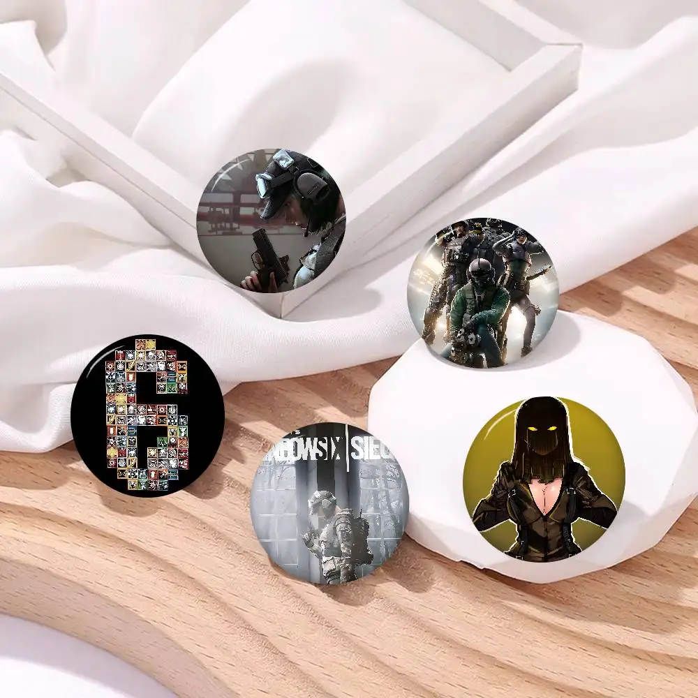 Rainbow Six Anime Photo Brooches Creative Round Badge Gifts Pins