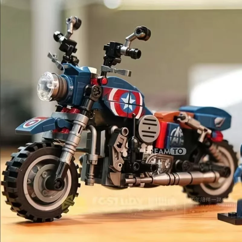 Modelos de Motocicletas de Personagens de Anime Criativos, Blocos de Montagem de Motocicletas, Brinquedos, Itens Decorativos para Exibição, Presente de Feriado