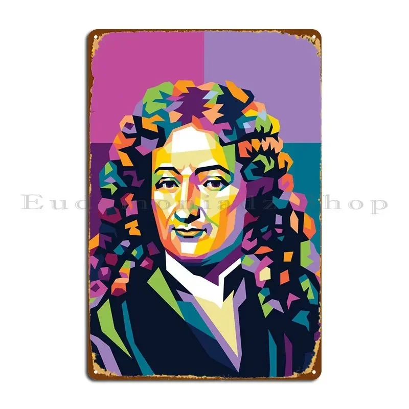 Gottfried Wilhelm Leibniz Metal Sign Design Painting Custom Iron Retro Tin Sign Poster