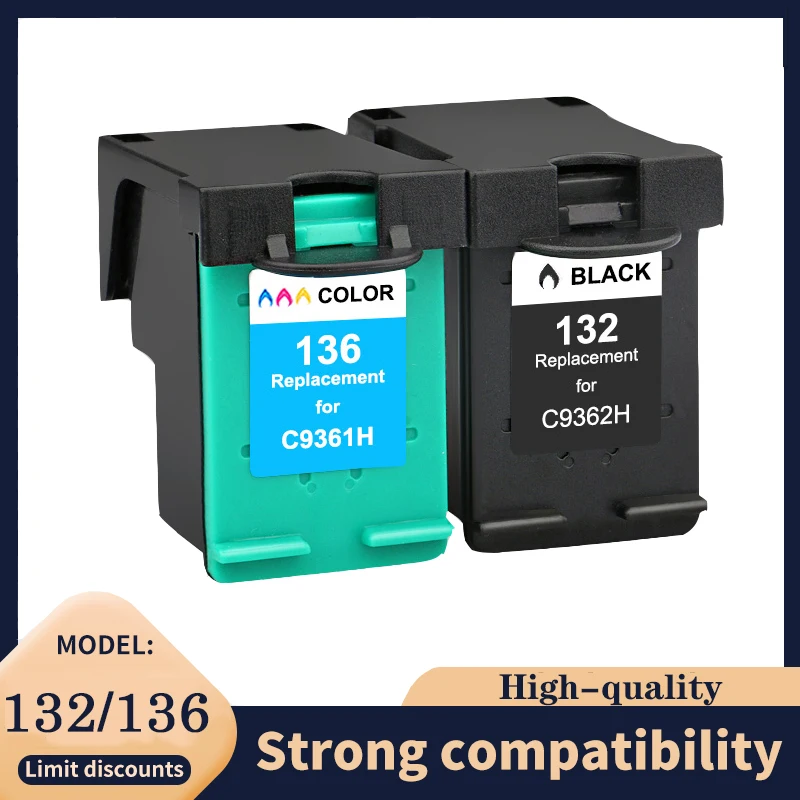 

Vilaxh для HP 132 136, чернильный картридж для принтера HP Officejet 6213 5443 D4163 Photosmart 2573 C3183 1513 PCS1513