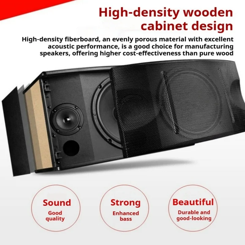 

Full Set Karaoke Sound System 10'' Dual Magnet Bass Speakers Bluetooth Amplifier 2 Wireless Handheld Mics for Bar Home Party