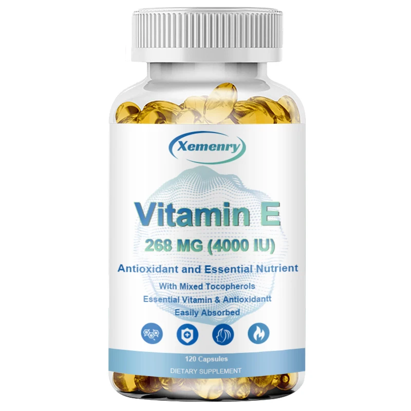 Vitamin E Softgels To Support Antioxidant Health and Immune System Non-GMO