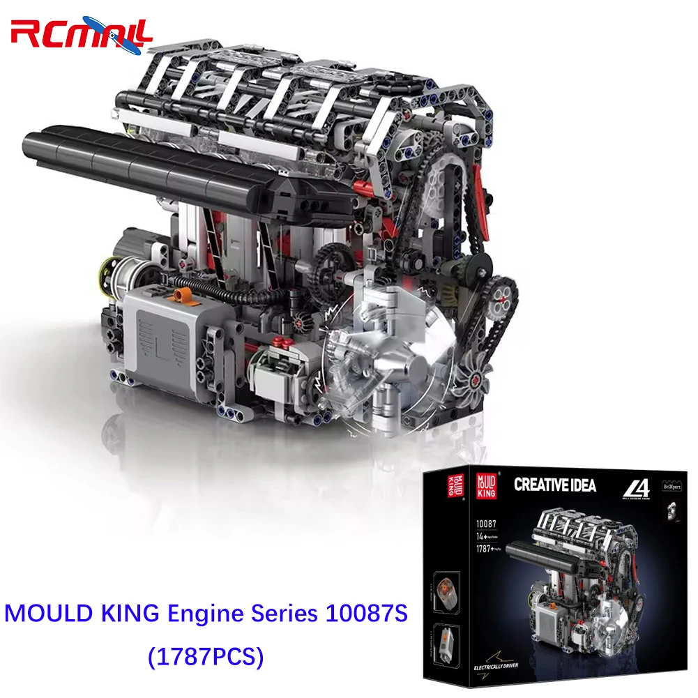 

Mold King 10087 L4 Строительный комплект двигателя 4-цилиндровый горящий бензиновый двигатель Реплика STEM Механическая инженерная модель 1787 шт.
