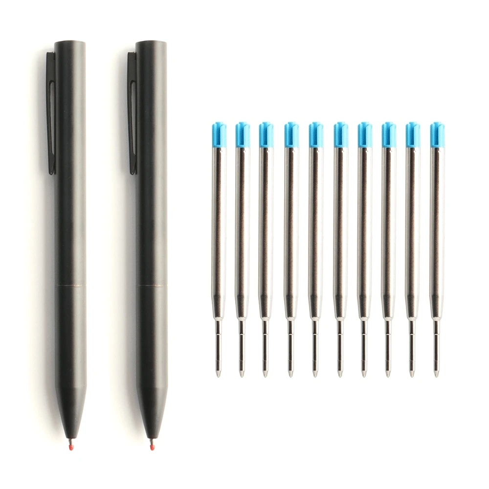 Metal Ballpoint Pen Retractable Signature Pen Crest Style Metal Housing Black Blue Ink Medium Point 0.7mm Color Black Grey