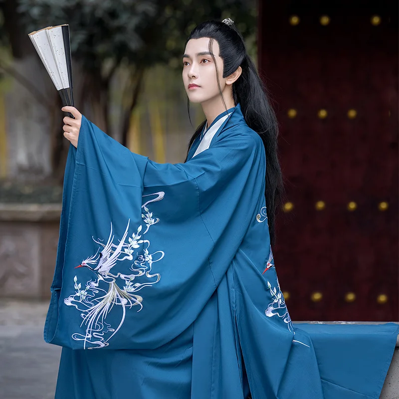 فستان صيني فساتين هانفو الكورية السوداء القديمة على الطراز الصيني للرقص الشعبي أزياء كيمونو التقليدية للرجال فنون الدفاع عن النفس