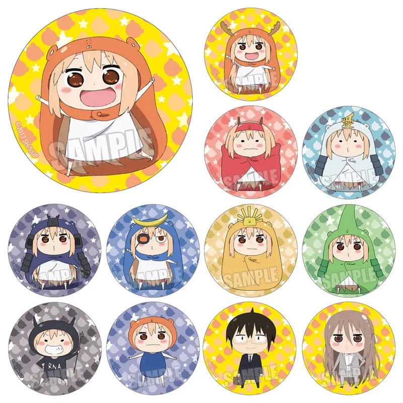 Doma Umaru Popular Anime Peripheral 58mm Badge Anime Lapel Pins for Backpacks Brooch for Clothes Jewelry Cute Jewelry for Fans