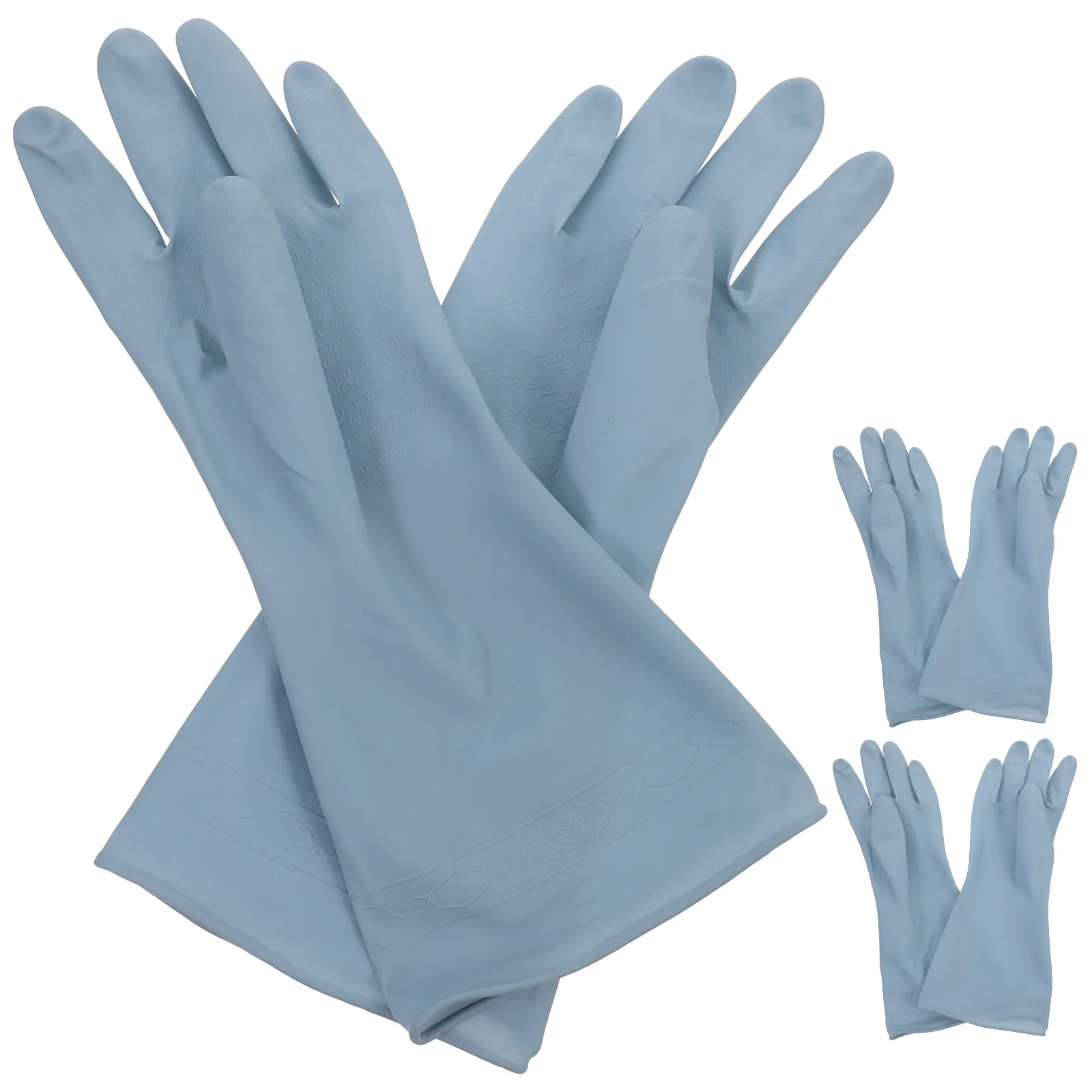 

3 Pairs Blue L Waterproof PVC Kitchen Gloves Women Thin Reusable Cleaning Dishwasher Home Restaurant Oil Resistant for Washing