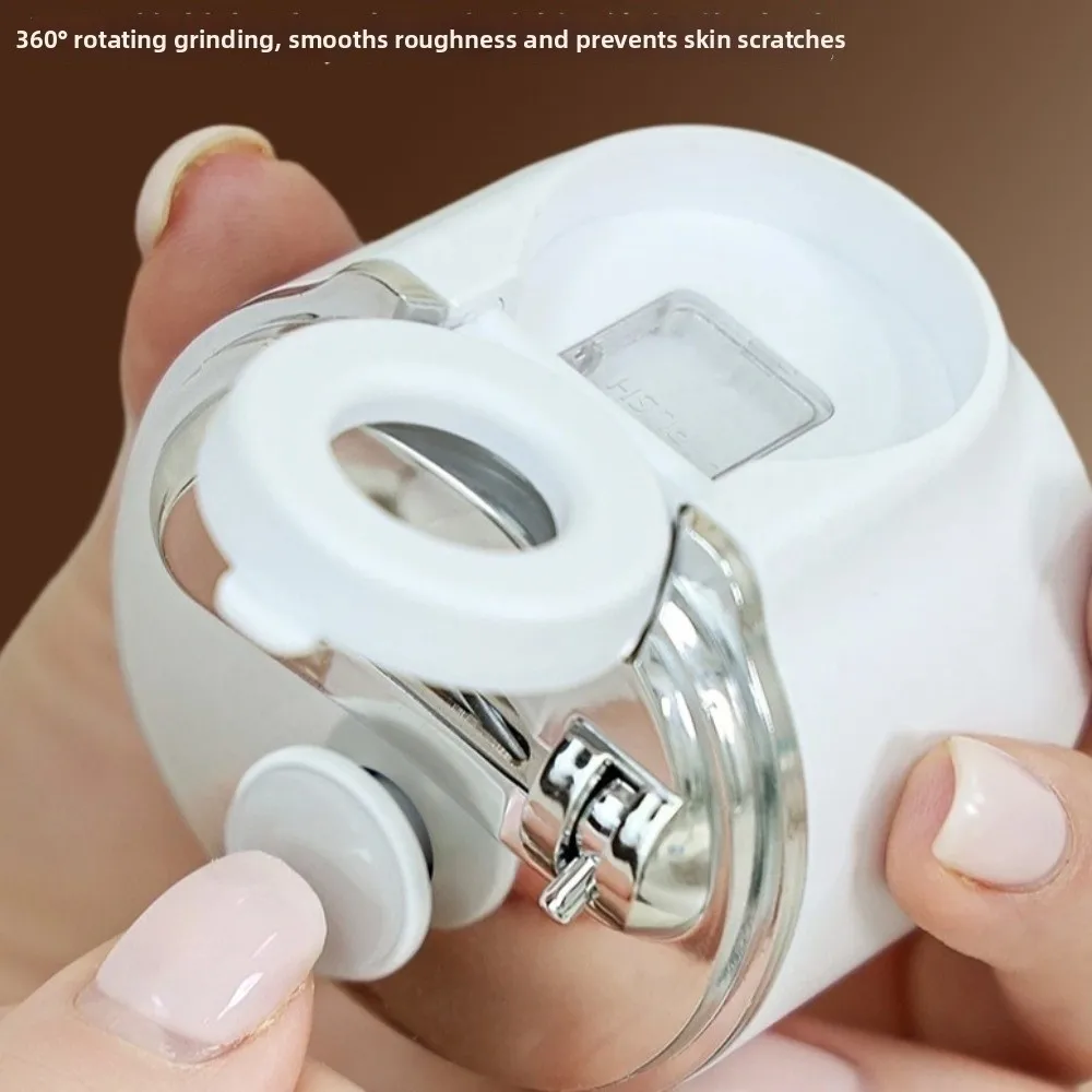 6-In-1 Electric Automatic Nail Clipper USB Rechargeable with LED Auxiliary Magnifying Glass Trimmer 3 Speeds Portable