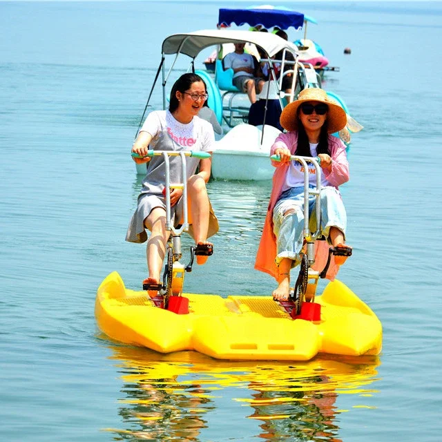 Portable Water Park Game Equipment Floating Pedal Boat Water Tricycle Bicycle Lake and Sea