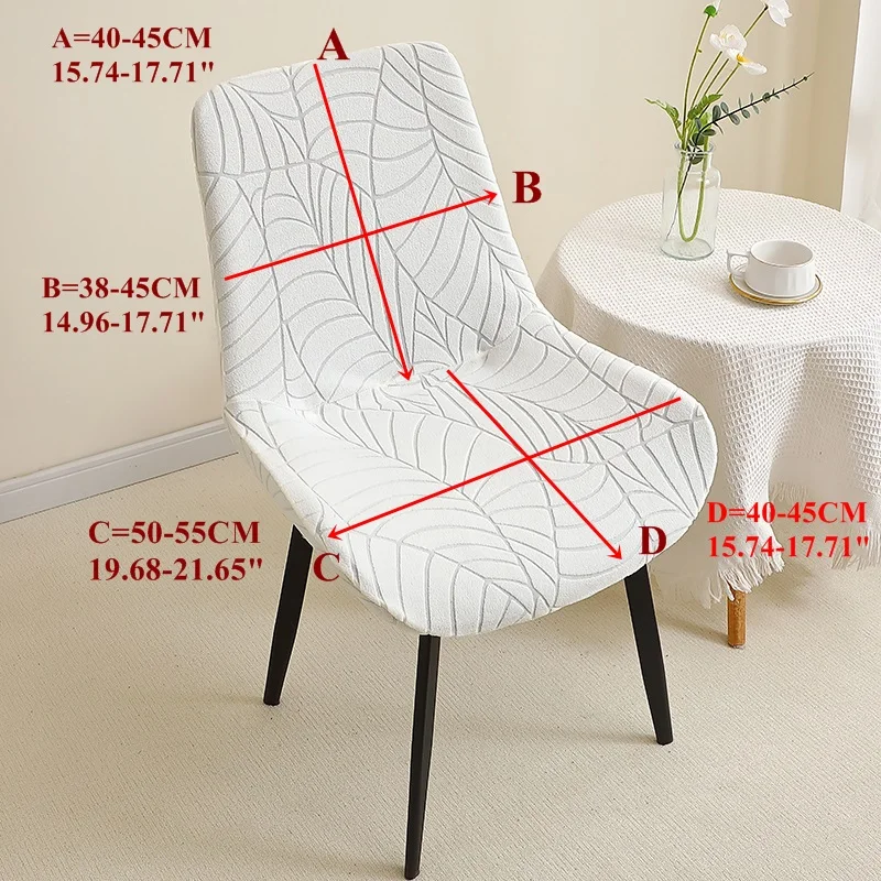 1/4/6pcs Leaf Jacquard Curved Chair Covers Elastic Chair Slipcovers Home Chair Seat Protector for Hotel Wedding Kitchen Banquet