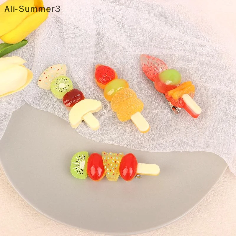 Simulator Obst Süßigkeiten kandierte Haws Haarnadel lustige Festival kreative personalisierte Kopfbedeckung Seite Clip Kinder Haarschmuck