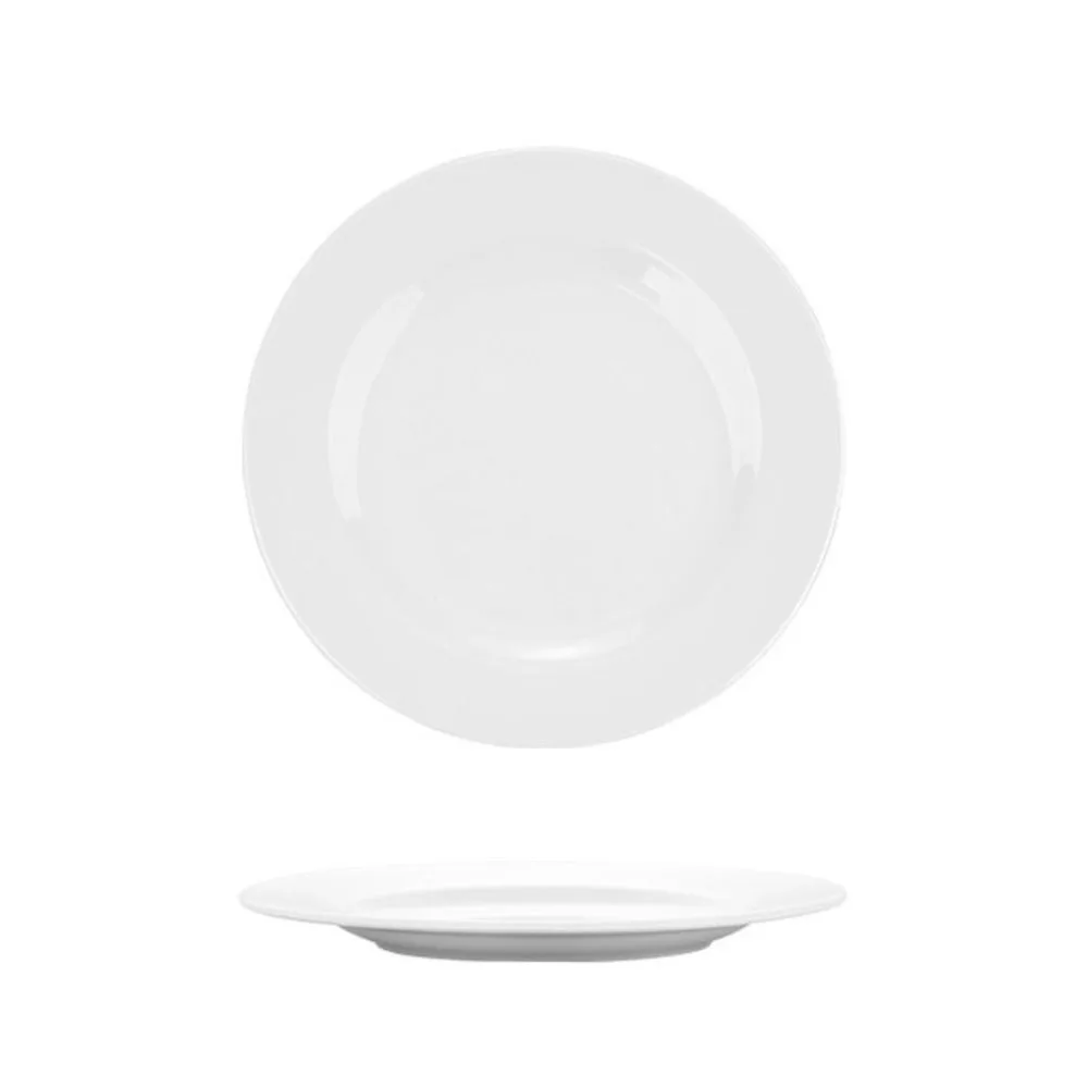 

Household Round Melamine White Dish Fall-resistant Unbreakable White Disc Durable Imitation Porcelain Dinner Plate Restaurant