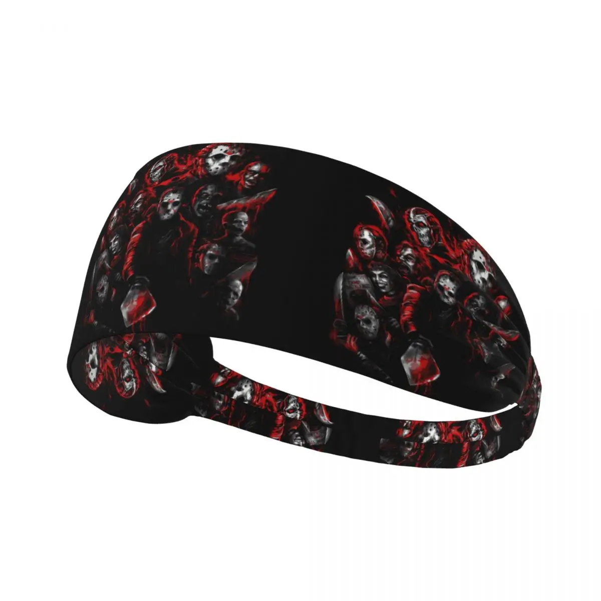 

Custom Horror Movie Character Murderers Sweatband Men Women Moisture Wicking Halloween Film Athletic Headband for Football