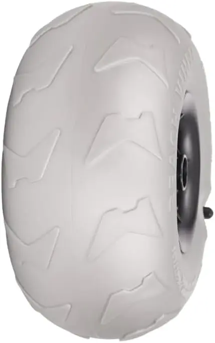 

9" Balloon Front Wheel with Fork Replacement Kit for Beach Wagon – Durable PVC Pneumatic Sand Tire, Smooth Rolling, Easy