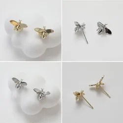 6PCS 14K Gold Plated Mini Bee Ear Studs Earrings DIY Material Accessories Jewelry Making Supplies