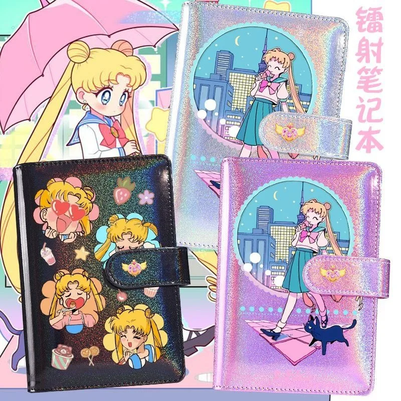 caderno-laser-sailor-moon-tsukino-rabbit-para-estudantes-masculino-e-feminino--bloco-de-notas-de-capa-dura-com-folhas-soltas