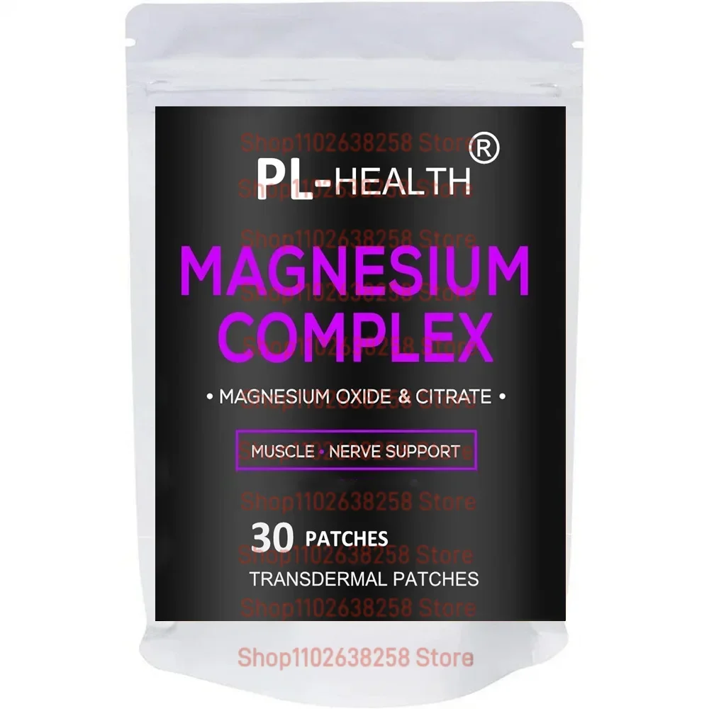 Magnesium Citrate Complex Transdermal Patches Support Bone Strength,Muscles,Energy - 30 Patches One Month Supply