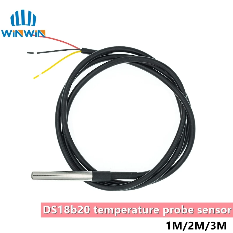 DS1820 Stainless steel package Waterproof DS18b20 temperature probe temperature sensor  1M/2M/3M 18B20 for arduino