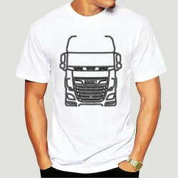 Men t-shirt DAF XF series truck outline graphic (white) tshirt Women t shirt 7739X