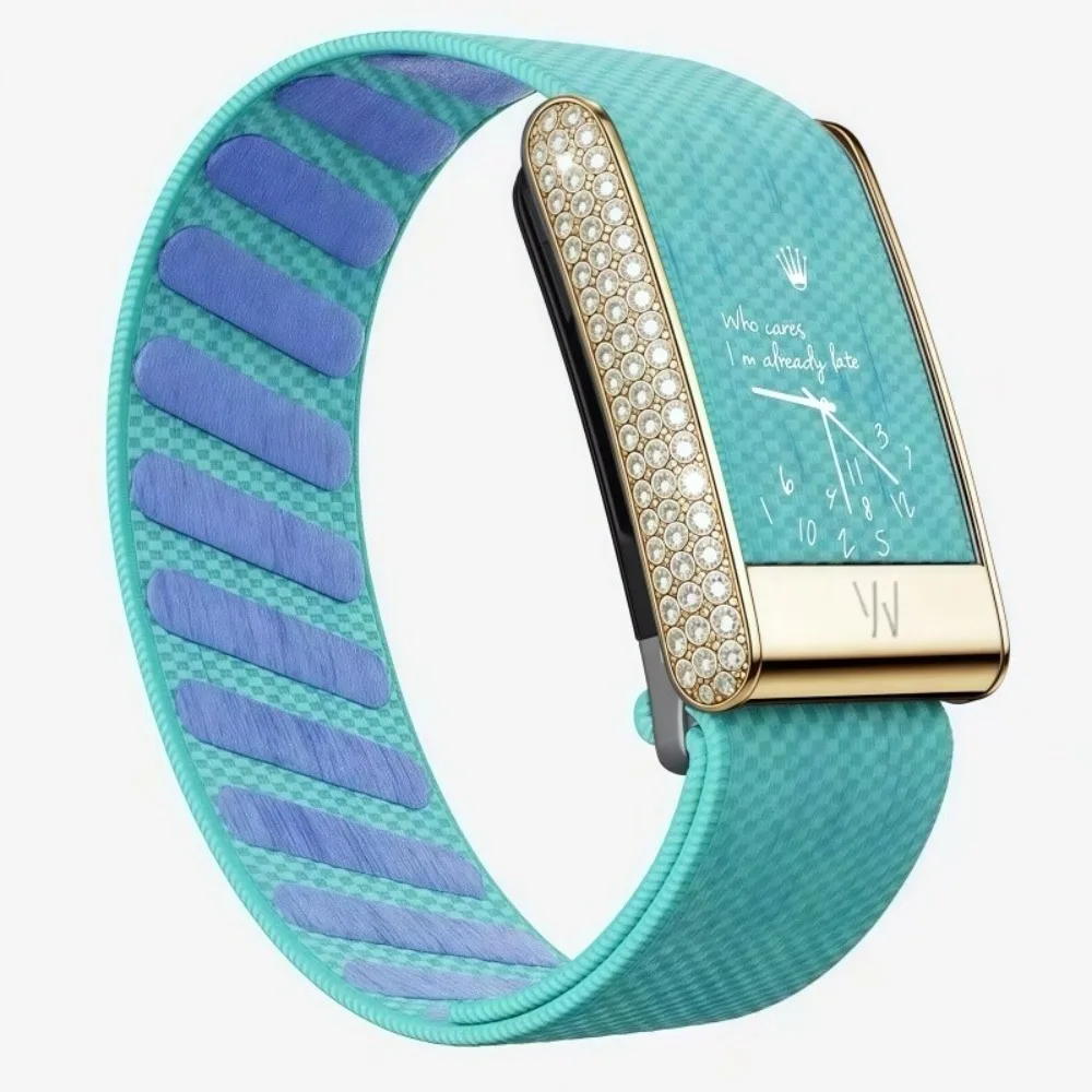 For Whoop 5.0 Elastic Nylon Strap Crown Clock Print MG Sport Replacement Wristband with W Logo Metal Frame Breathable Band