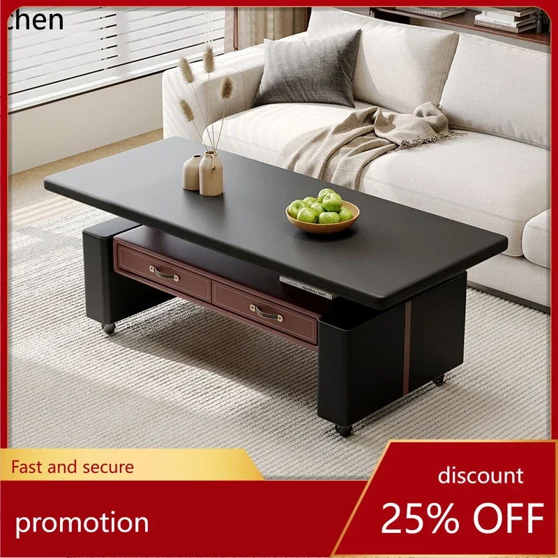 

HXL coffee table dining table dual-purpose two-in-one small apartment rock slab living room household with drawers