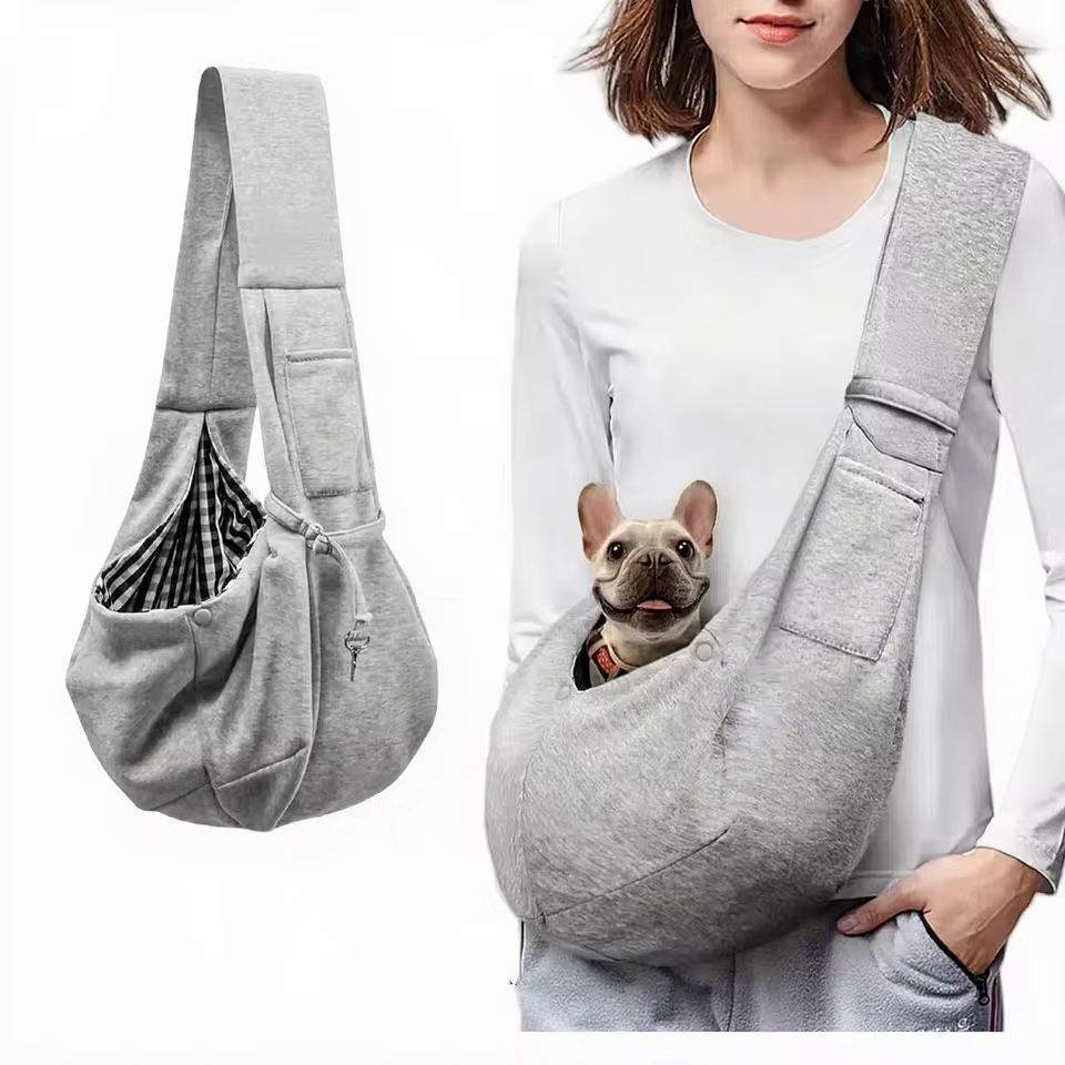 Cotton Crossbody Sling Bag for Small Pets