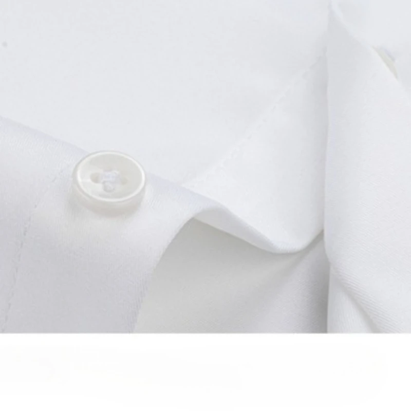 S-6XL Anti-wrinkle Men Shirt Long Sleeve Casual Soft Cozy Business Formal Work White Shirt Men Long sleeved No Pockets