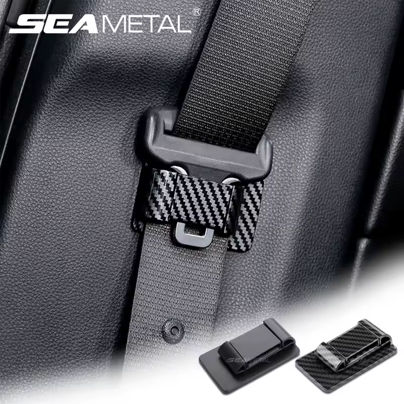 SEAMETAL Car Seat Belt Holder ABS Safety Belt Buckle Stabilizer Clip Universal Self-Adhesive Car Buckle Holder Prevent Shaking Похожие на AliExpress