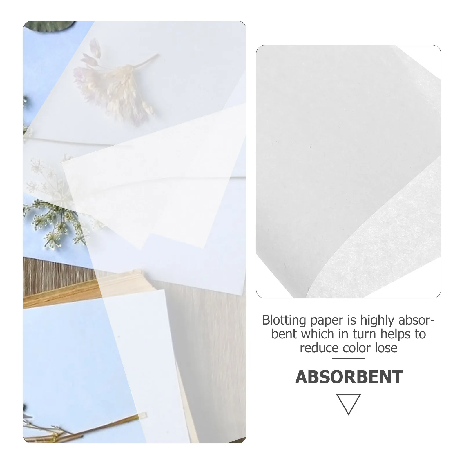 

30Pcs Professional Flower Pressing Paper Highly Absorbent Replacement Blotter Sheets for Plant Leaf Specimen Making Kit Reusable