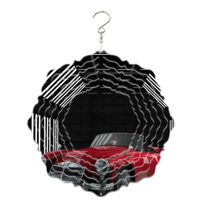 

AC22 Car Style Wind Power White Coated Aluminum Plate Double-Sided Printing Heat Transfer Wind Chime Turntable