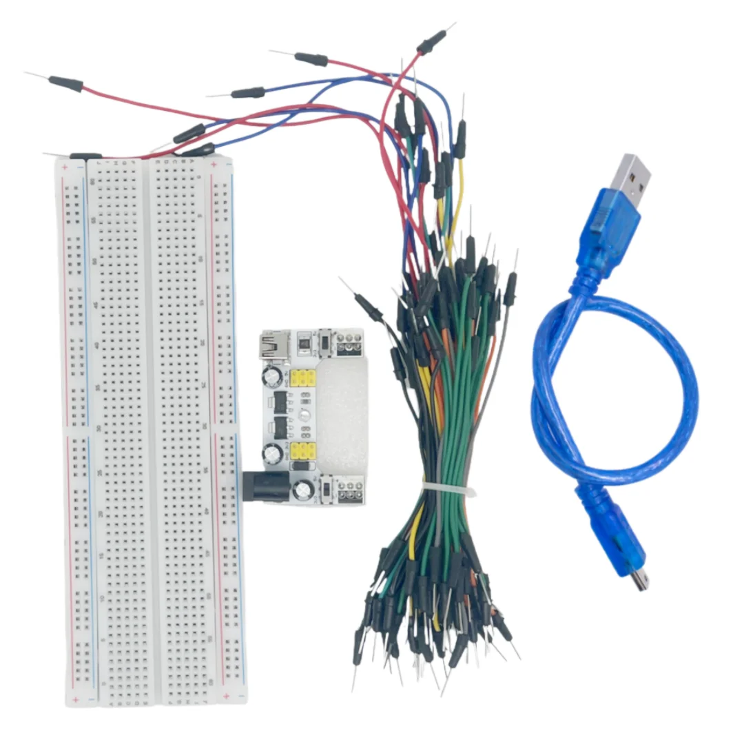 MB-102 / MB102 Solderless Breadboard 400/830 Tie-Points with Dupont Jumper Wires, for Arduino Testing, Laboratory & DIY Prototyp