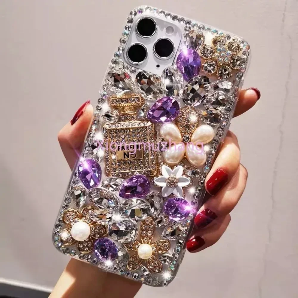 Luxury Rhinestone Custom Case Bling Diamond Cover for Xiaomi X6 X5 X4 Pro X3 NFC X3 or Poco M6 Plus M5 M4 M3 Pro F6 F5 F4 F3 F2