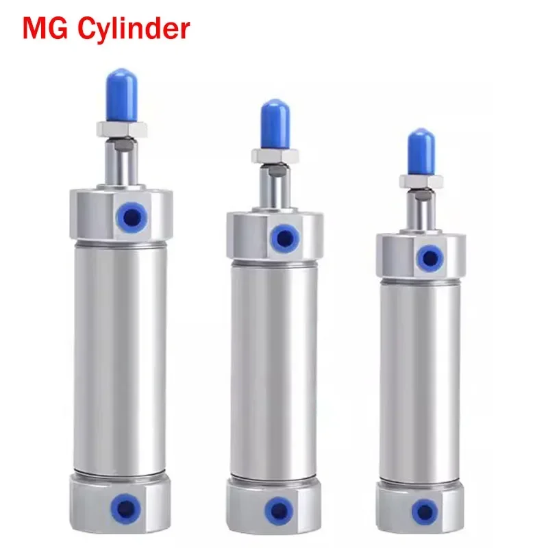 MG Stainless Steel Pneumatic Mini Cylinder 20/25/32/40 Bore Air Pressure Miniature 25-500mm Stroke Double Acting Cylinders