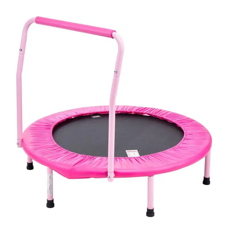 Kids' trampoline, outdoor trampoline, 91.44 cm foldable trampoline with handle, rebounder trampoline, garden trampoline for toddlers, birthday gift for children 3 years and up, 100 kg weight capacity, pink