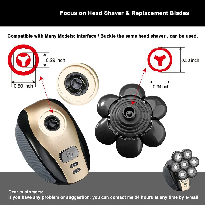 7D شفرة رئيس استبدال ماكينة حلاقة رئيس قطع الغيار 7 القاطع العائمة رئيس 7D بشكل مستقل اللحية الحلاقة الكهربائية رئيس #5