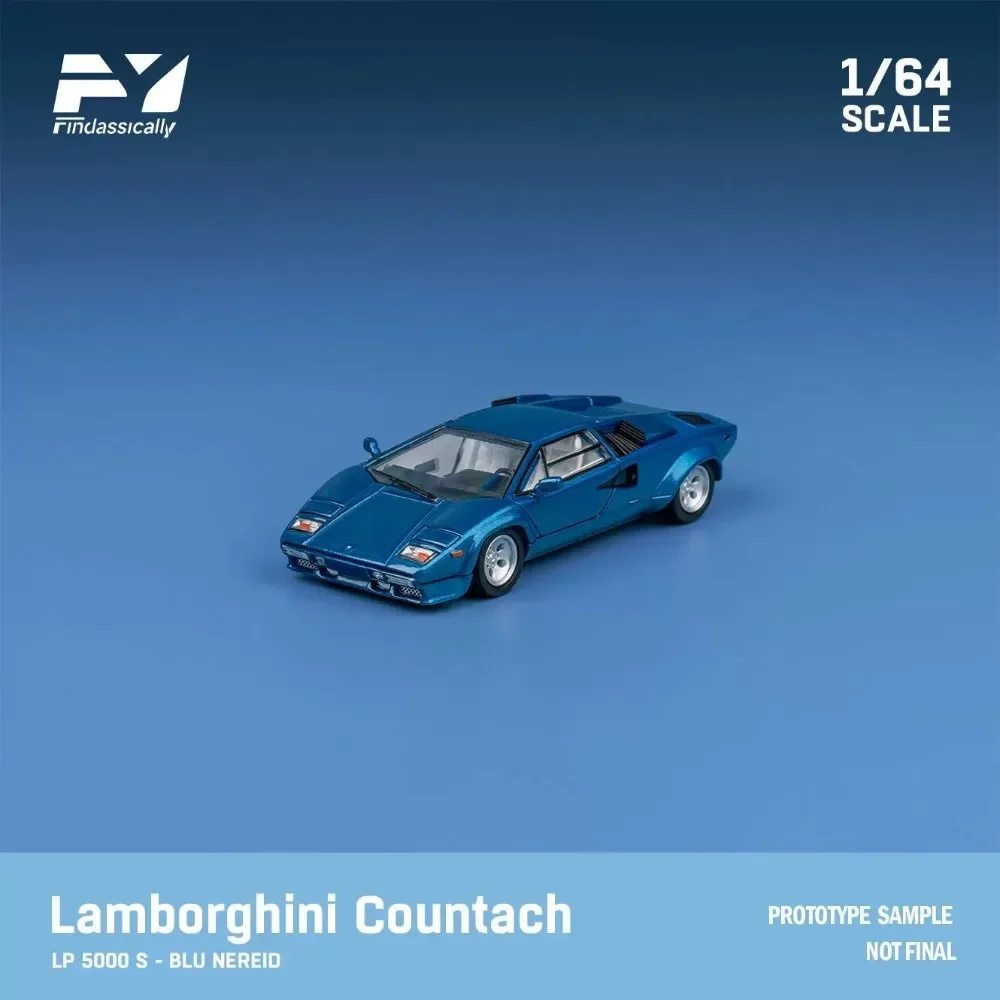 1:64 FY Lamborghini LP5000 Countach S QV 25th Anniversary Edition Alloy Diecast Car Model Collection Ornaments Pop-up Headlamps