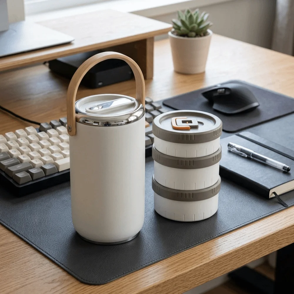 Multi-layer Vacuum Insulated Food Jar Large Capacity 304 Stainless Steel Insulated Food Bucket Long-lasting Heat/Cold Retention